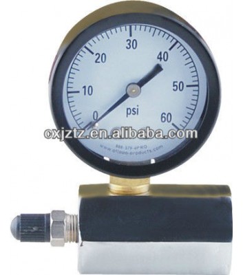 50mm gas pressure gauge hex body type with air valve for pipeline