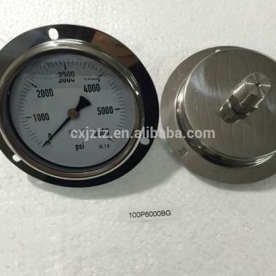 Y100ZSS-6M 4"(100mm) Pressure Gauge , Stainless steel Case ,Back Coonction